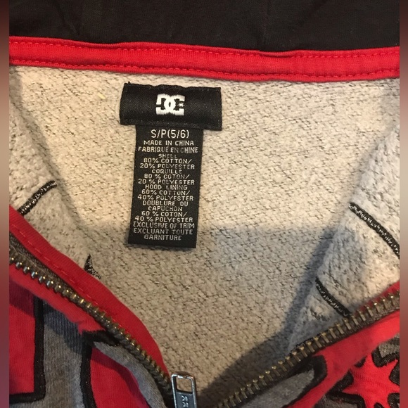 DC Hoodie Zip Up Kids Grey&Black - Picture 5 of 5